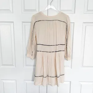 BA&SH Franny Floral Piping Fit & Flare Dress In Poudre thumbnail 7