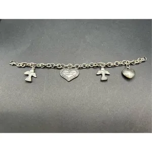 Guardian Angel Heart Silver Tone Fashion Charm Bracelet thumbnail 3