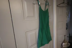 Palomar Beachwear one piece workout exercise playsuit in green. thumbnail 3