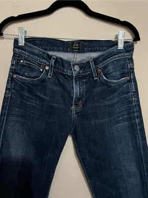 Citizens of Humanity Kelly Low Rise Dark Wash Bootcut‎ Raw Hem Jeans thumbnail 3