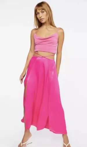 Forever 21 Satin Cutout Slit Maxi Skirt NWT thumbnail 1