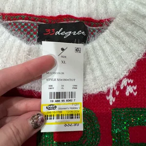 Festive Red and Green Christmas Sweater- size XL thumbnail 2