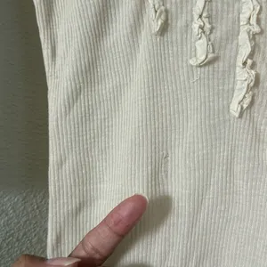 Young Fabulous & Broke Sheer Ribbed Henley Tunic Distressed Boho Style Large thumbnail 7