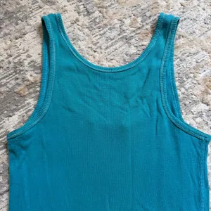 vintage y2k fairy indie boho blue/teal ribbed tank top size medium 100% cotton thumbnail 8