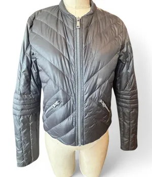 Silver athleta puffer jacket goose down, size small thumbnail 1
