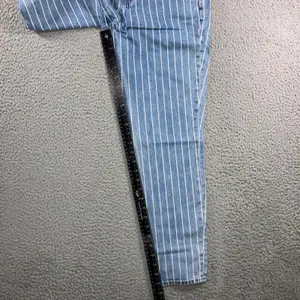 American Eagle Pinstripe Mom Jeans 4 29x27 Blue Retro High Waisted Tapered Leg thumbnail 12