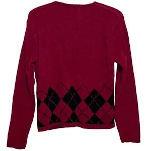 Dress Barn‎ Women's Soft Button Front Cardigan and Vest Red Black Size M thumbnail 2