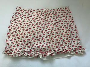 ZARA Floral Mini Skirt Women Large Ruffle Hem Cottagecore Y2K Aesthetic Boho Era thumbnail 2