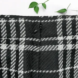 J.Crew Black & White Plaid Tweed Mini Skirt thumbnail 7