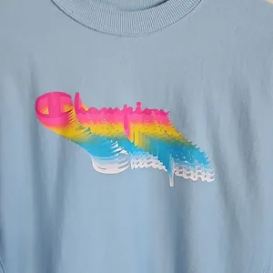 Champion Reverse Weave Sweatshirt Small Light Blue Pastel Shadow Script Logo thumbnail 4