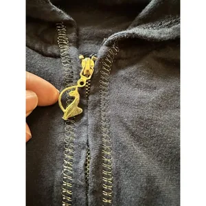 Vintage Baby Phat Y2k Zip Up Hoodie Sz L Black/gold Goth Dark Fairy Lightweight thumbnail 5