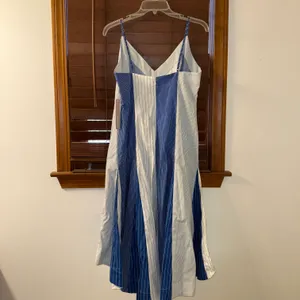 Anthropologie NWT $238 x Plenty by Tracy Reese V-Neck Blue High-Low Dress M thumbnail 6