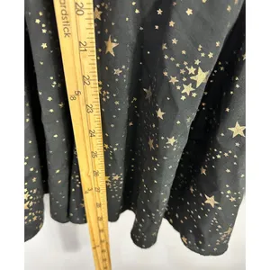 SHEIN Curve Blouse Womens 5XL Black Gold Foil‎ Star Ruffle Peplum Celestial Top thumbnail 7