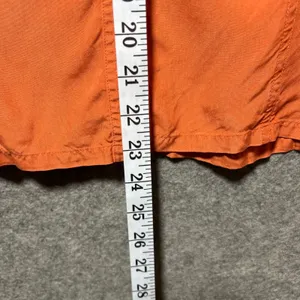Ann Taylor Loft Orange‎ 100% Silk Button Down Long Sleeve Blouse Large thumbnail 6