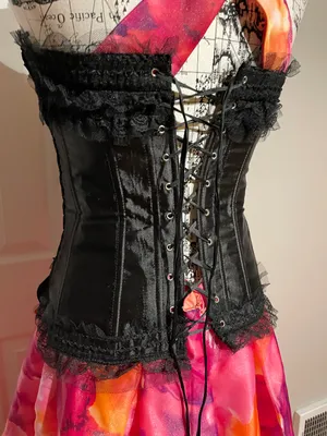 Vintage Corset cinched waister lace goth rave shape wear thumbnail 5