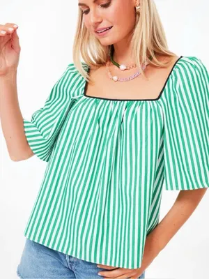 Tuckernuck Pomander Place Green Celia Top Size XS thumbnail 1