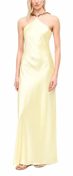 Staud Cadence Dress in Key Lime Butter Yellow 6 thumbnail 1