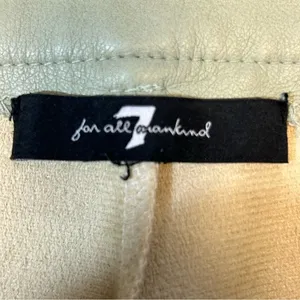 7 For All Mankind Sage Green Vegan Leather‎ Straight Leg Pants thumbnail 5