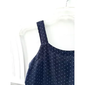 Mata Traders Navy Dot Pinafore Dress Small S Overall Apron Midi Cottagecore Mod thumbnail 6