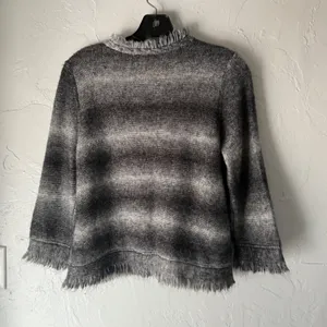 The Limited Scandal Collection Gray Fringe Knit Cardigan Sweater Wool‎ Blend thumbnail 9