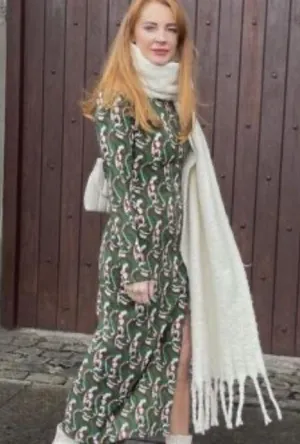 Nwot Zara Woman'S Paisley Printed Midi Dress Green/Multicolor Xs Bloggers Fave thumbnail 3