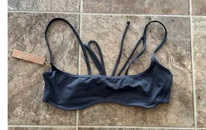 Skims Signature Swim Micro Scoop Bikini Top Gunmetal Size XL thumbnail 5
