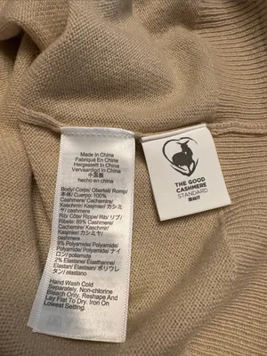 Madewell Relaxed Sweater Tee in 100% Cashmere short sleeve cream/beige Sz XL NWT thumbnail 10