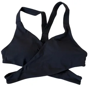 Halara Low Support Crossover Hem Cut Out Racerback Yoga Pilates Sports Bra Blk S thumbnail 3