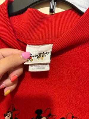 Disney Red Minnie Mouse Disney World Mockneck Fleece Pullover Women’s Size XL thumbnail 5