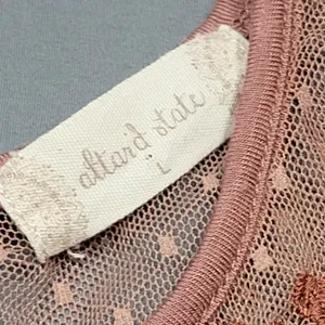 Altar'd State Women Tank Size L Pink Rose Stretch Floral Lace Scoop Neck Keyhole thumbnail 6