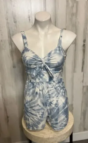 No Comment marbel blue romper size small thumbnail 1