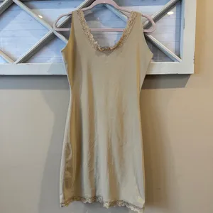Spanx Women's L Beige Knee Length‎ Lace Trim Shape Wear Slip Dress Large thumbnail 3