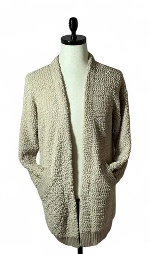 POL Clothing Oversized Popcorn Open Front Cardigan‎ Beige UB39A Womens Size S thumbnail 1