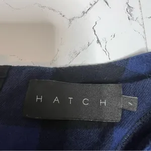 Hatch the pullover top‎ blue buffalo plaid Sz S maternity thumbnail 7