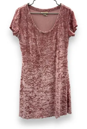 Vintage Gold Label Victoria's Secret Pink Velvet Short Sleeve Mini‎ Dress Sz M thumbnail 1
