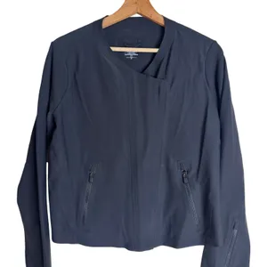 Athleta Women's Moto Jacket Asymmetric Zip Lightweight Black Size M thumbnail 2