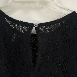 Free People Size Small Black Lace Sweater Dress‎ Puff Sleeve Excellent Condition thumbnail 6