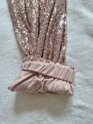 NWT Free People Morelia Sequin Joggers Pants M Rose Gold Bronze Holiday Party thumbnail 11