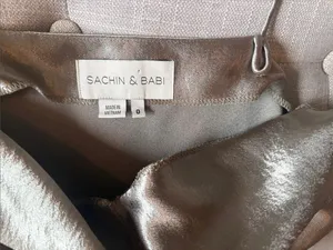 Sachin & Babi Sage Green Satin Scrunch Maxi Dress Size 0 thumbnail 5