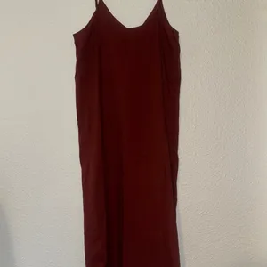 Chic Rusty Burgundy Linen Slip Dress‎ Red Size L thumbnail 3