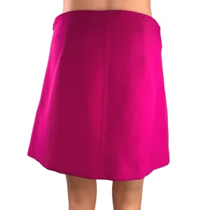 Zara Hot Pink High Waist Size Zip Stretch Barbiecore Soft A Line Mini Skirt Sz S thumbnail 3
