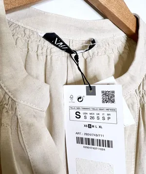 Zara Linen Blend Balloon Sleeve Top thumbnail 8