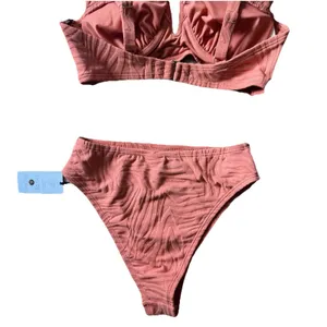 Shade And Shore Bikini Orange, XS Bottoms 34B Top Padded And Underwire thumbnail 5