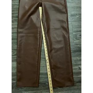 Aritzia Wilfred Melina Faux Leather Cognac Pants Size 4 thumbnail 2