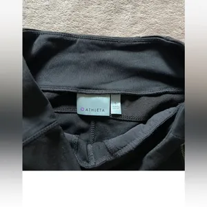 Athleta Ponte Luxe Legging Faux Leather Womens Full Length Zip Pockets‎ Sz Small thumbnail 4