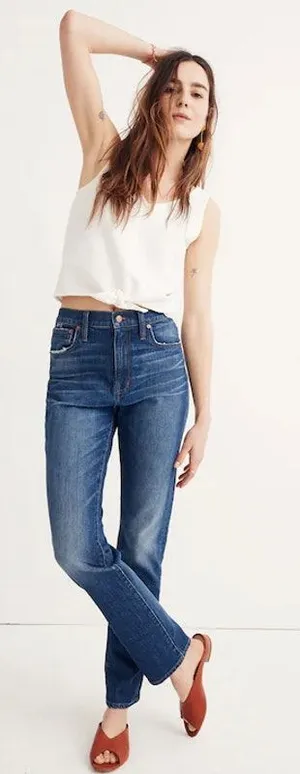 Madewell Buckley Blue Denim The High Rise Slim Boyjean Jeans Women's Size 23 thumbnail 1