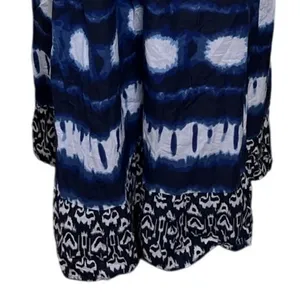 Speed Control Maxi Dress L Boho‎ Halter Blue White Tie Dye Sundress Women's thumbnail 6
