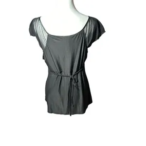Bisou Bisou Intimates Black v - Neck Top with Sheer Details Sz Large thumbnail 8