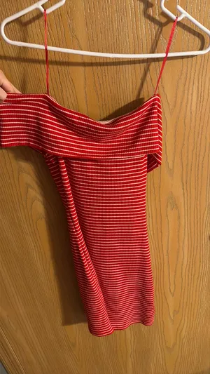 Urban Heritage Striped Red Dress thumbnail 1