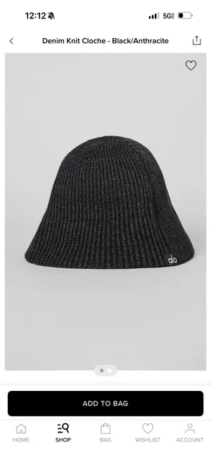 Alo Denim Knit Cloche Hat thumbnail 2